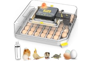 ZEMIRO CHARGE 48 Egg Incubator for Hatching Chicken, Duck, Quail & Parrot Eggs,Fully Automatic Egg Turning & Humidity Control with Water Serving System, 360° Clear View Window(48 Egg-Grey)