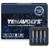 TENAVOLTS 1.5V AAA Lithium Rechargeable Battery, 1.8h Fast Charge, USB Charger, Constant Output at 1.5V, 1110 mWh, 4 Counts w