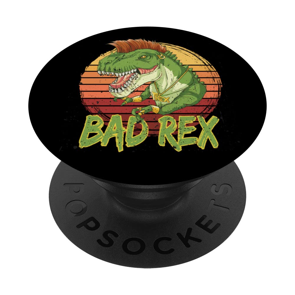 Bad punk dinosaur for a Punk dinosaur lover paleontologist PopSockets Swappable PopGrip