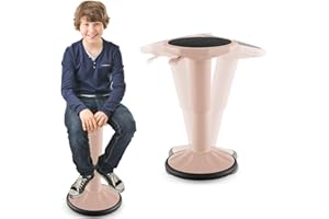 S AFSTAR Ergonomic Wobble Stool, Kids Active Motion Stool w/ 16"- 23.5" Adjustable Height, 245 LBS Weight Capacity, 360-Degree Wiggle Chairs Kids Wobble Chair for Classroom Preschool (Pink)