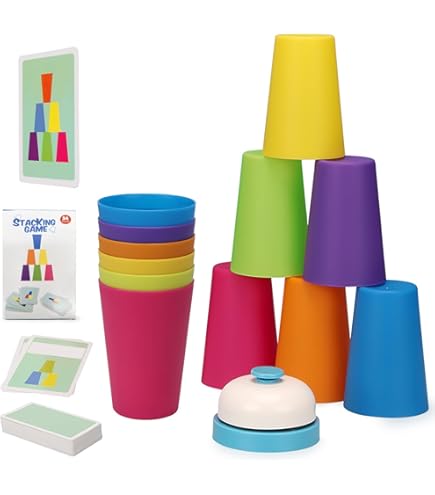 Jeu De Gobelets à Empiler - Set D'entraînement Vitesse 12 Pièces - Couleur Rose - Pour Compétitions Et Fêtes