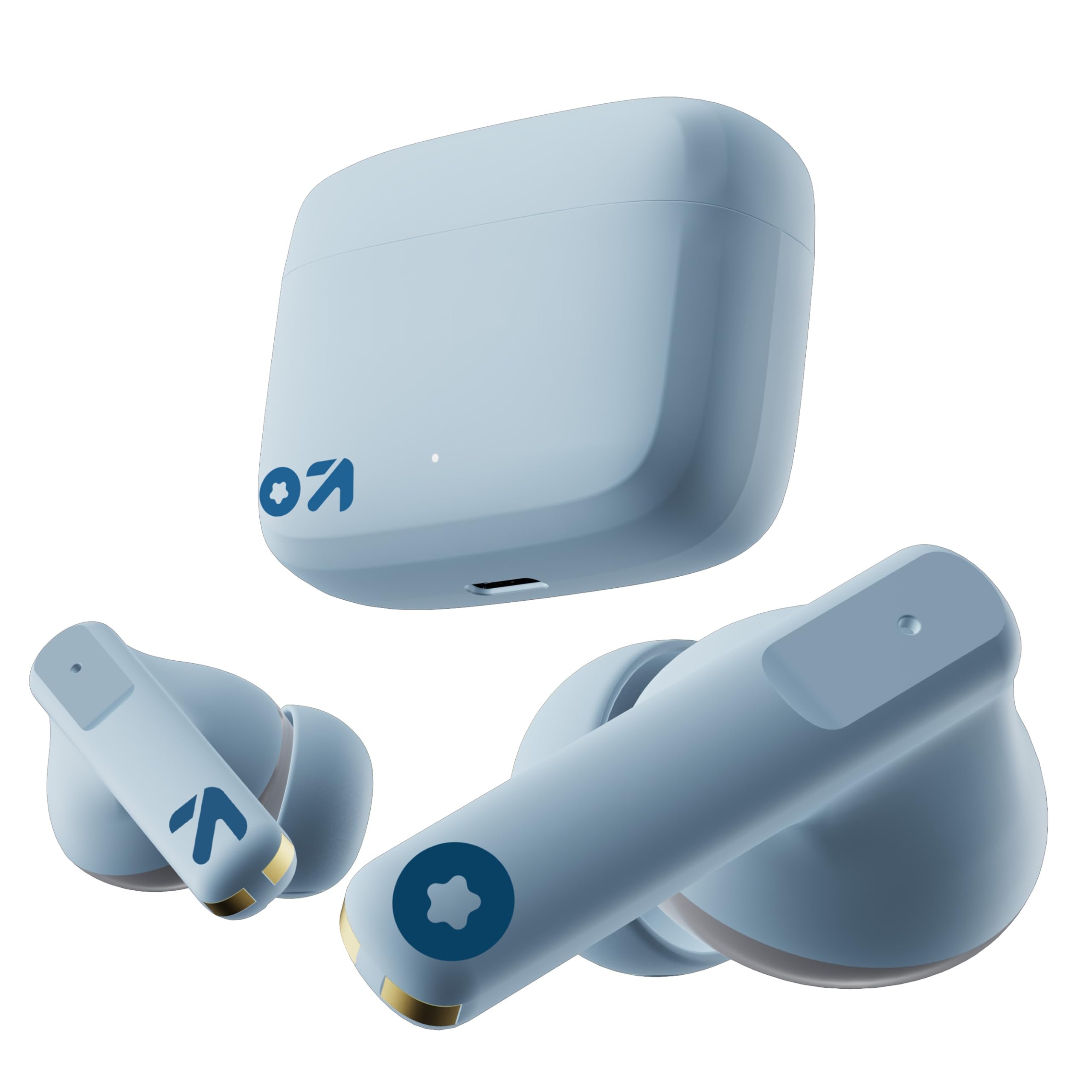 GOBOULT Audio Z60 Truly Wireless Earbuds with 60H Playtime, Quad Mic ENC, 50ms Low Latency Gaming, 13mm Bass Drivers, Type-C Fast Charging, IPX5 TWS Bluetooth 5.3 Ear buds (Powder Blue)