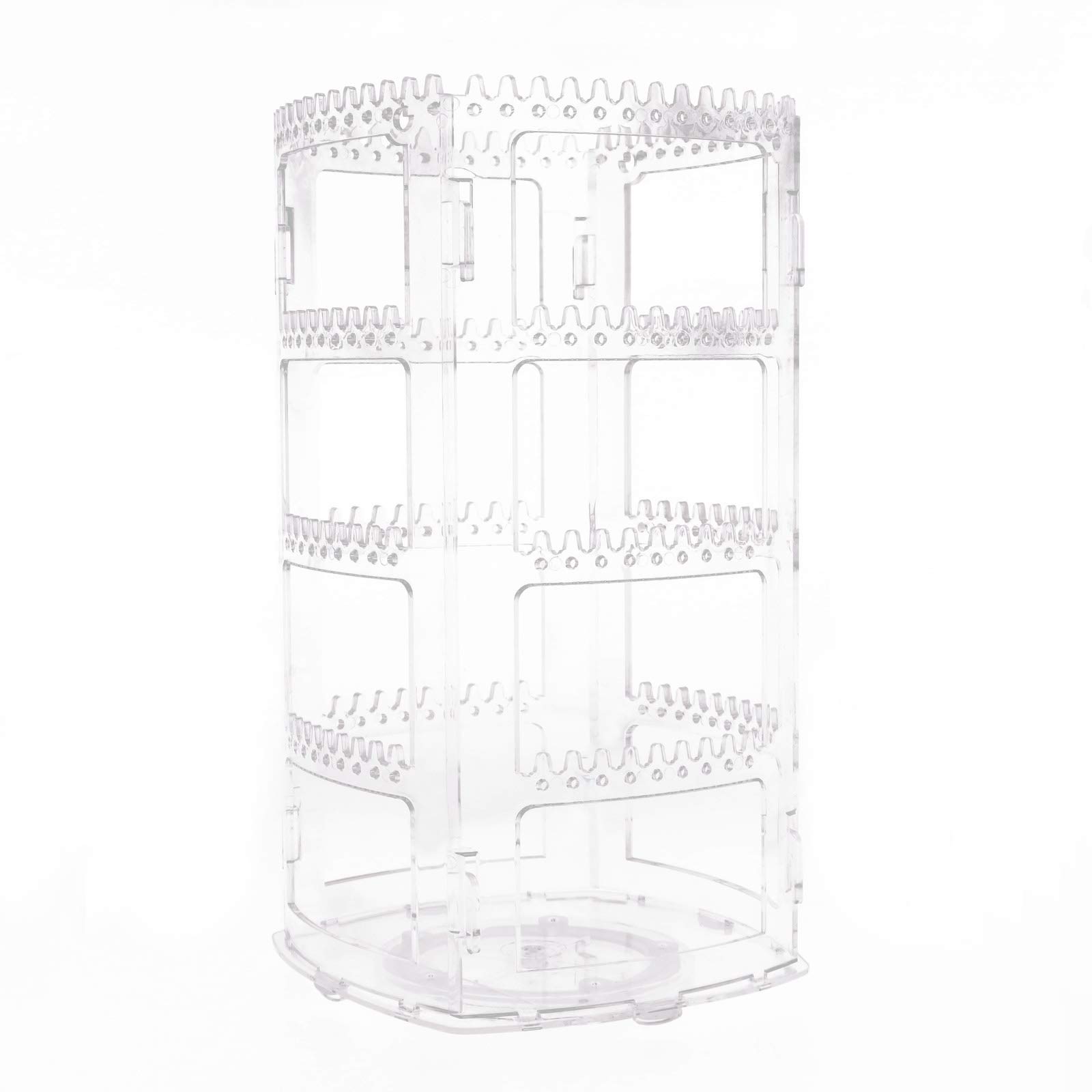 Transino 360 Rotating Earring Holder Acrylic Hanging Jewellery Organiser Display Stand Rack Clear Earring Tower 4 Tiers Jewelry Tree for Earrings Necklaces Bracelets Gift for Women/Girls