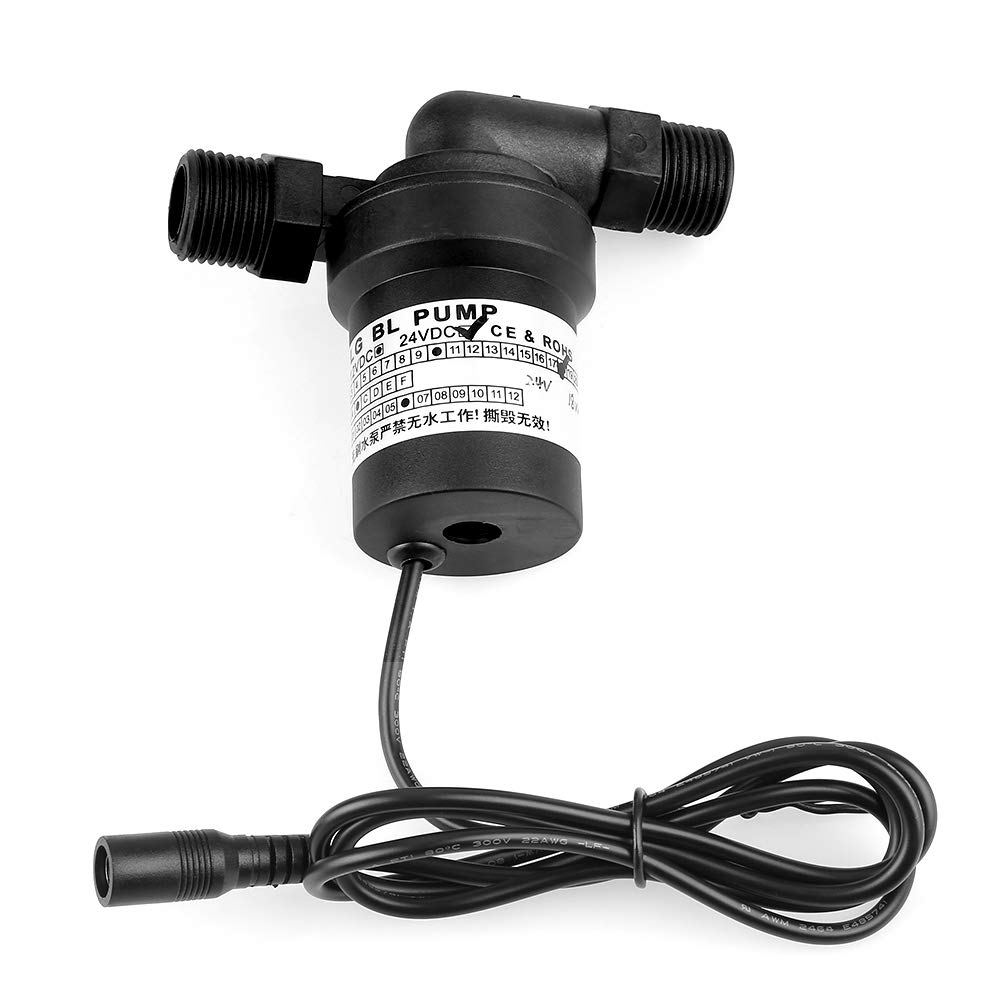 Hot,DC24V 18W Brushless Water Heater Hot Circulation Pump Submersible Low Noise 1/2 Thread Solar High Temperature