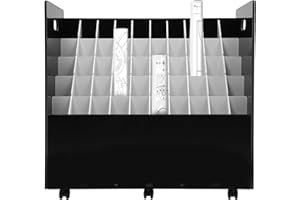 Literature Organizer 50-slot Blueprint Organizer 5 Tiers of Slots Blue Print Storage Plan Holders with Wheels Roll Files Stor