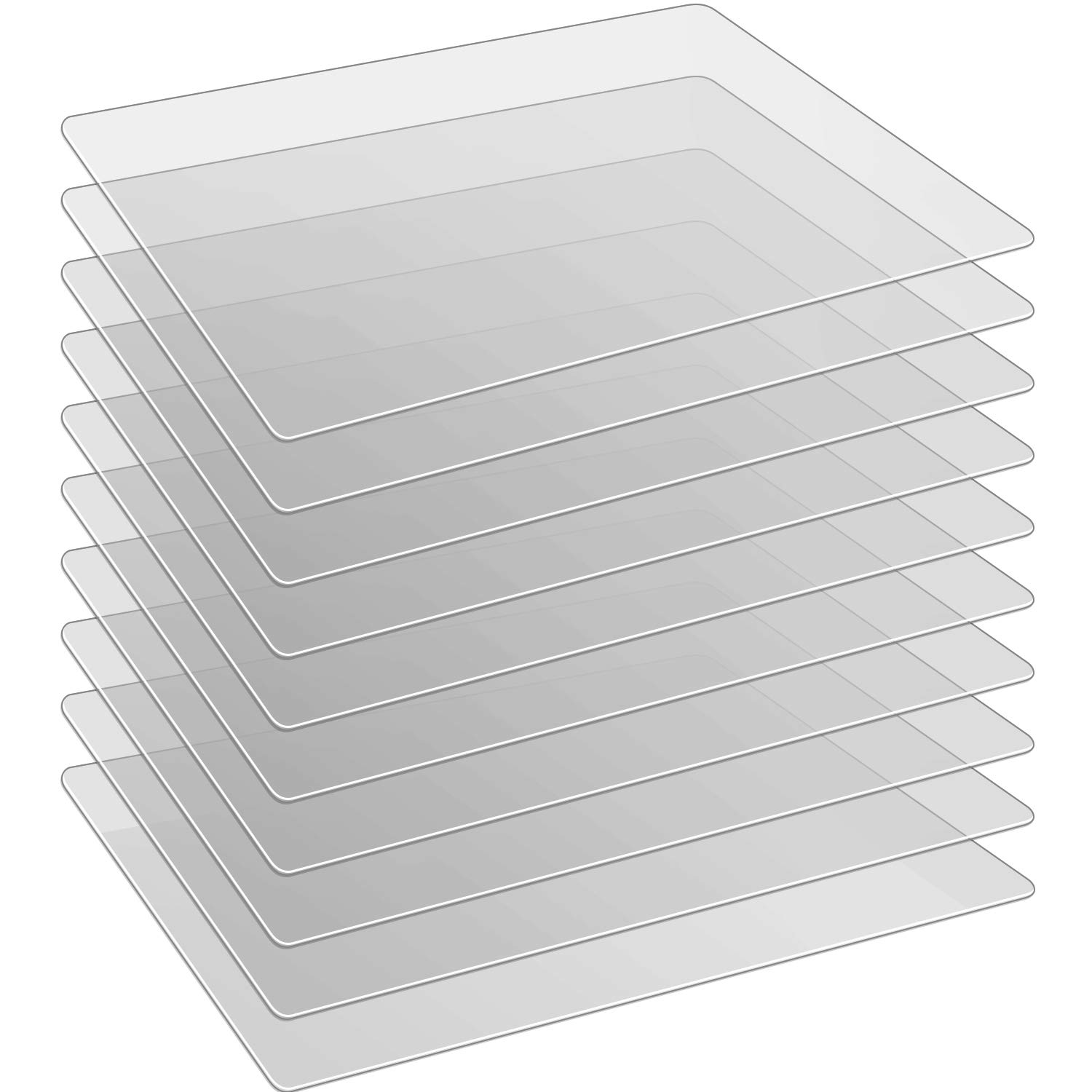 BOAO 10 Pieces Flexible Plastic Cutting Board Multi Purpose Placemats Cutting Mats Vegetable Fruit Chopping Board, 15 x 12 Inch