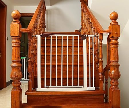 Babypoort Met Deur Baby Poort Voor Trappen Baby Deuren Voor Honden Baby Omheining Trapopzet Baby Poort Kleur Koffie Maat 75 82cm 65 72cm Coffee Amazon Nl