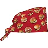 Halloween Working Cap, Scrub Cap with Sweatband, Adjustable Tie Back Hat Breathable Headgear for Women/Men