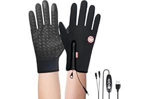 Heated Gloves - 3.3inch Rechargeable Heated Gloves, Heating Glove, Touchscreen Waterproof Hand Warmer for Winter Sports Cycli