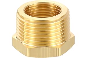 METALLIXITY 1PCS 1" Male NPT x 3/4" Female NPT Thread Brass Hex Bushing Extension Adapter for Tub Spout/Shower
