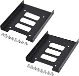 TRIXES 2x Black Metal Drive Mounting Kit for 2.5" SSD & 3.5" HDD PC Case Bracket view 1