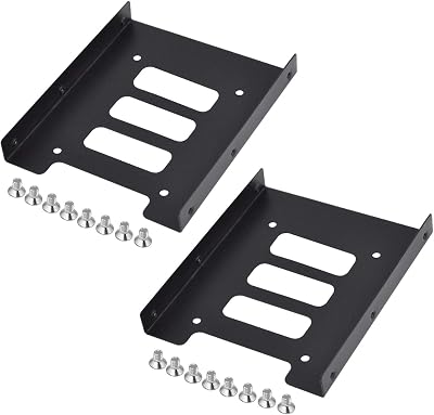 TRIXES 2x Black Metal Drive Mounting Kit for 2.5" SSD & 3.5" HDD PC Case Bracket