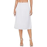 Vlazom Women's Satin Half Slip Lace Slip Skirt Long Half for Under Dress Skirt Extender S-XXL