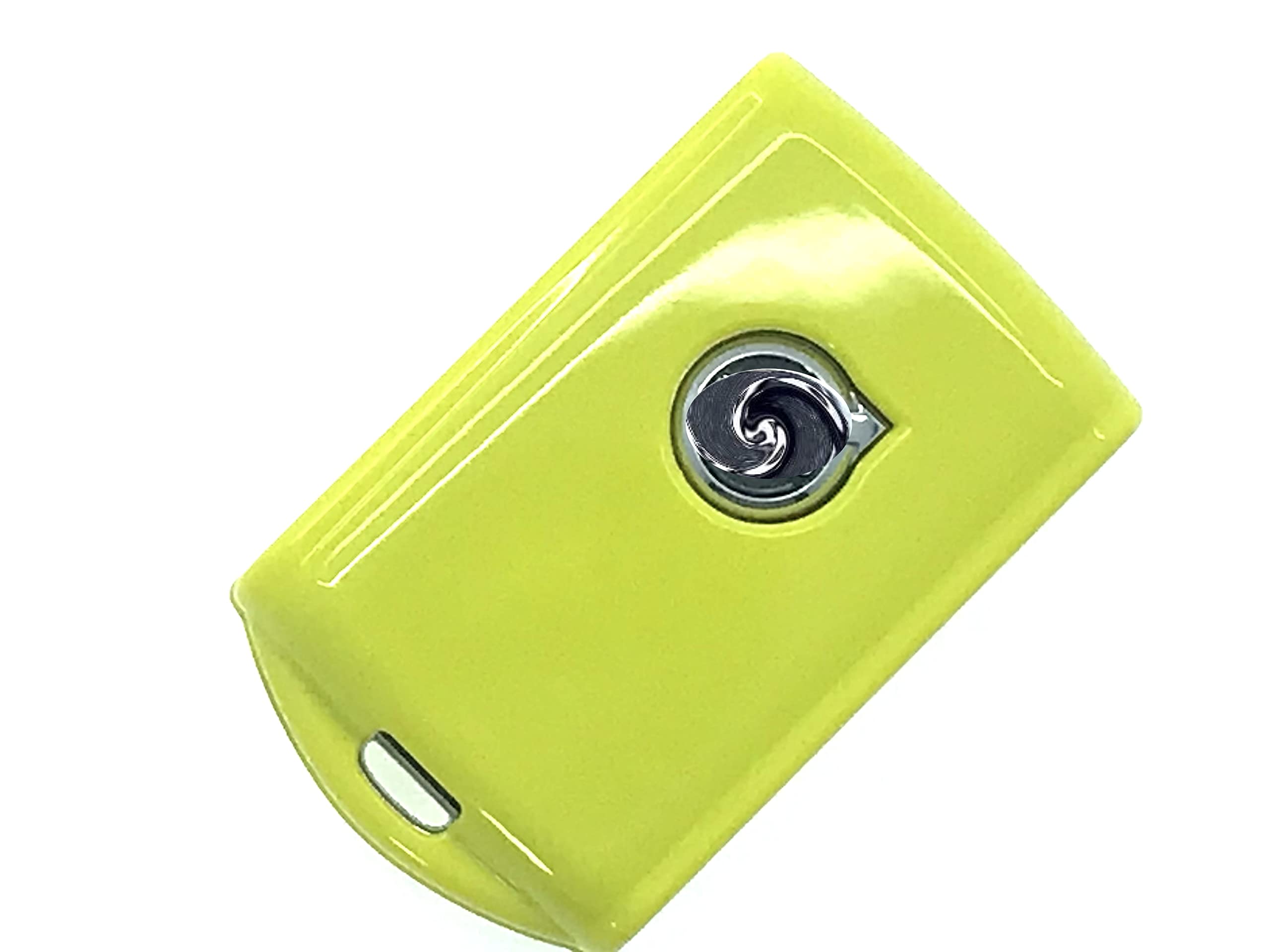 High-Grade Metallic ABS Plastic 2 Piece Protective Case Compatible With VOLVO 4 Button Smart Keyless Fob Remote XC90 Fits Models 2018-20 XC40 XC60 XC90 V60 V90 S90 Hybrid (Yellow)