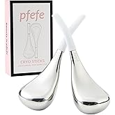 pfefe Cryo Sticks Facial Skin Care Ice Globes for Women Face Eyes, Stainless Steel Face Beauty Tools for Girls Ladies, Esthetician Supplies Cooling Spa Globes with Storage Case
