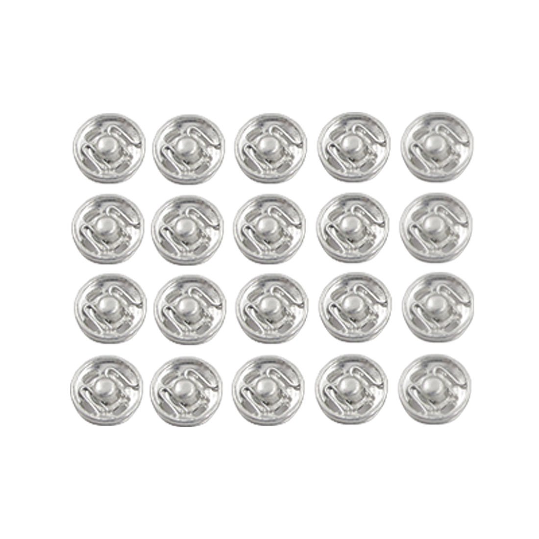 sourcingmap 20 Pcs Metal Coat Clothes Sewing Invisible Sew-on Fasteners Press Studs Snap Buttons