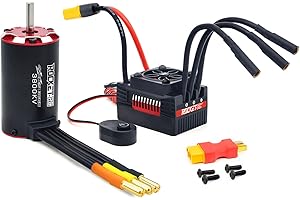 SURPASS HOBBY USA Surpass Hobby Supersonic 3665 3800Kv brushless Motor with Waterpoof 90A ESC Combo(90A ESC, 3665M 3800KV)