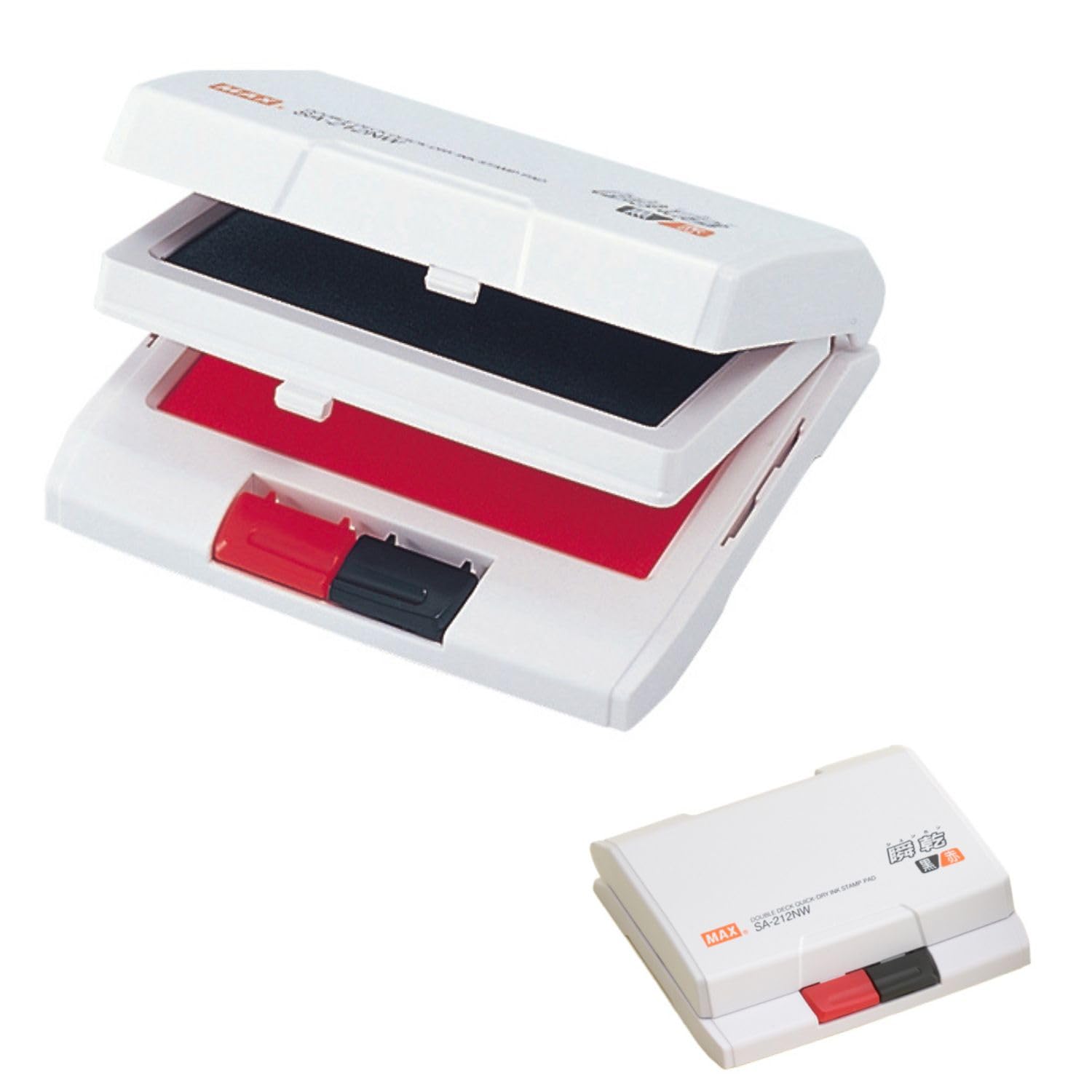 マックス スタンプ台 瞬乾スタンプ 2段式 黒・赤 SA-212NWカミバコ商品画像
