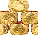 ShalinIndia Handmade Beaded Napkin Rings, Gold (Set of 12)