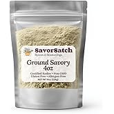 SavorSatch Ground Savory &ndash; 4 oz Resealable Stand-Up Pouch | Aromatic Culinary Herb for Cooking, Seasoning &amp; Spice Blends