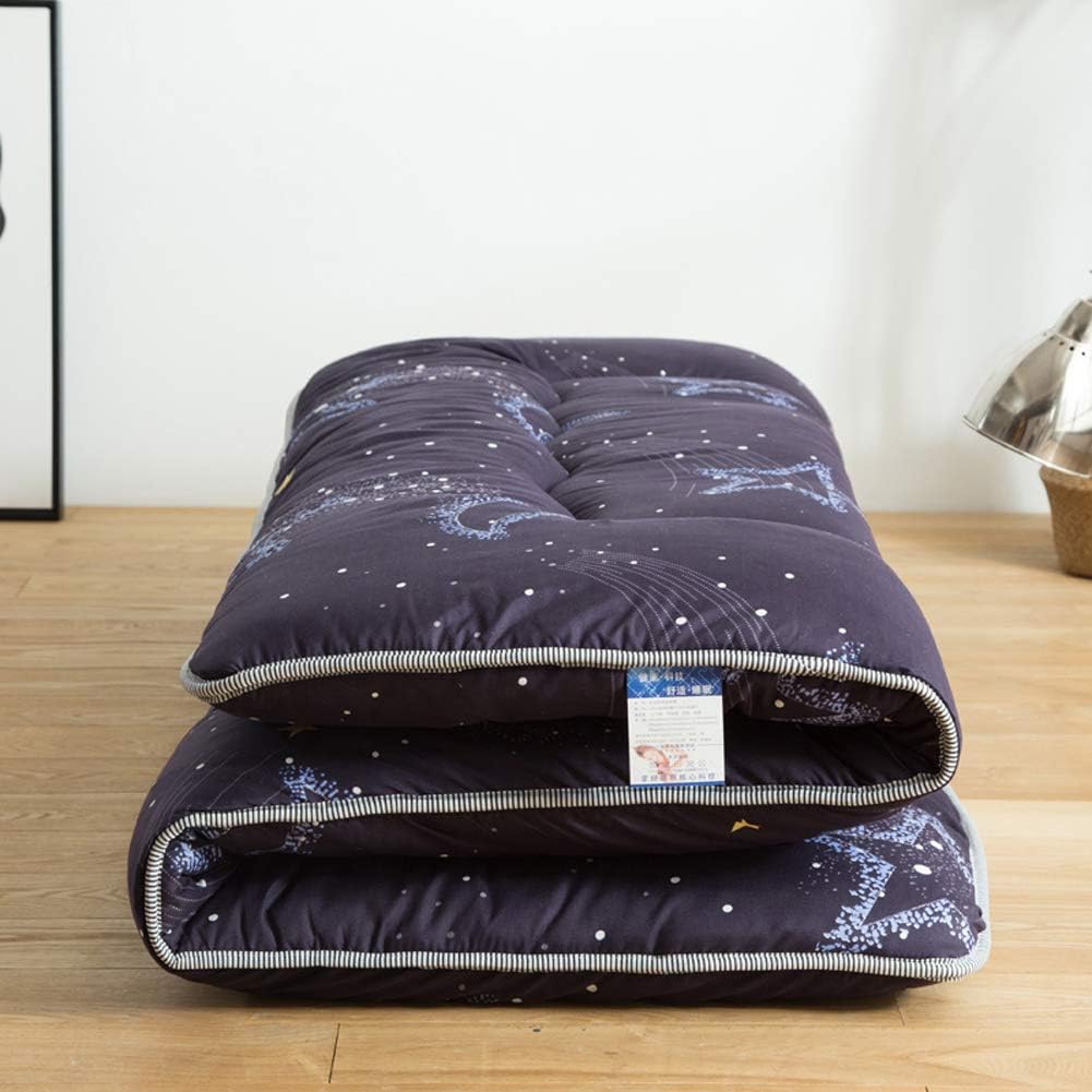 ZDiane Star and Moon Print Boys Girls Dormitory Mattress Pad, Non-slip Thicken Japanese Tatami Mat Traditional Japanese Floor Futon Mattresses, D,D,180x220cm(71x87inch)