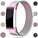 Maledan For Fitbit Charge 2 Bands, Stainless Steel Milanese Loop Metal Replacement Accessories Bracelet Strap with Unique Magnet Lock for Fitbit Charge 2 HR Colorful Small