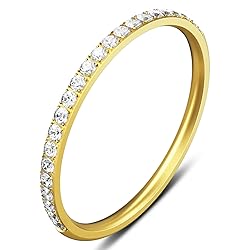 ZOOROO 2-Pack 14K Gold Plated Stacking Rings for