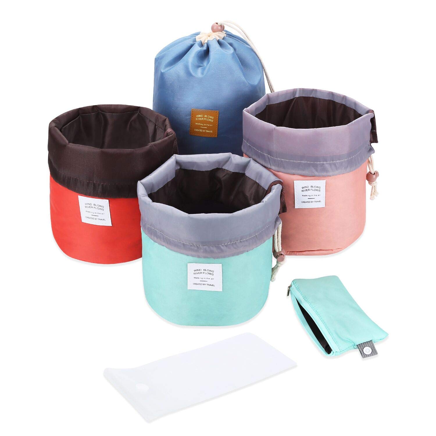 Süße Kosmetiktasche Mit Kordelzug – Kaktus-Lama-Muster, Wasserabweisend, Ideal Für Unterwegs