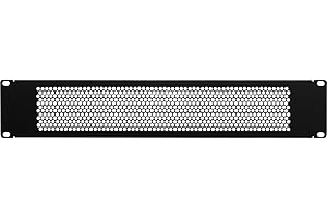 Navepoint 2U Blank Rack Mount Panel Spacer with Venting for 19-Inch Server Network Rack Enclosure Or Cabinet Black