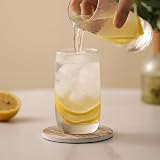 LIFVER Coasters Set of 6 Marble Ceramic with Holder and Cork Back 4in view 2