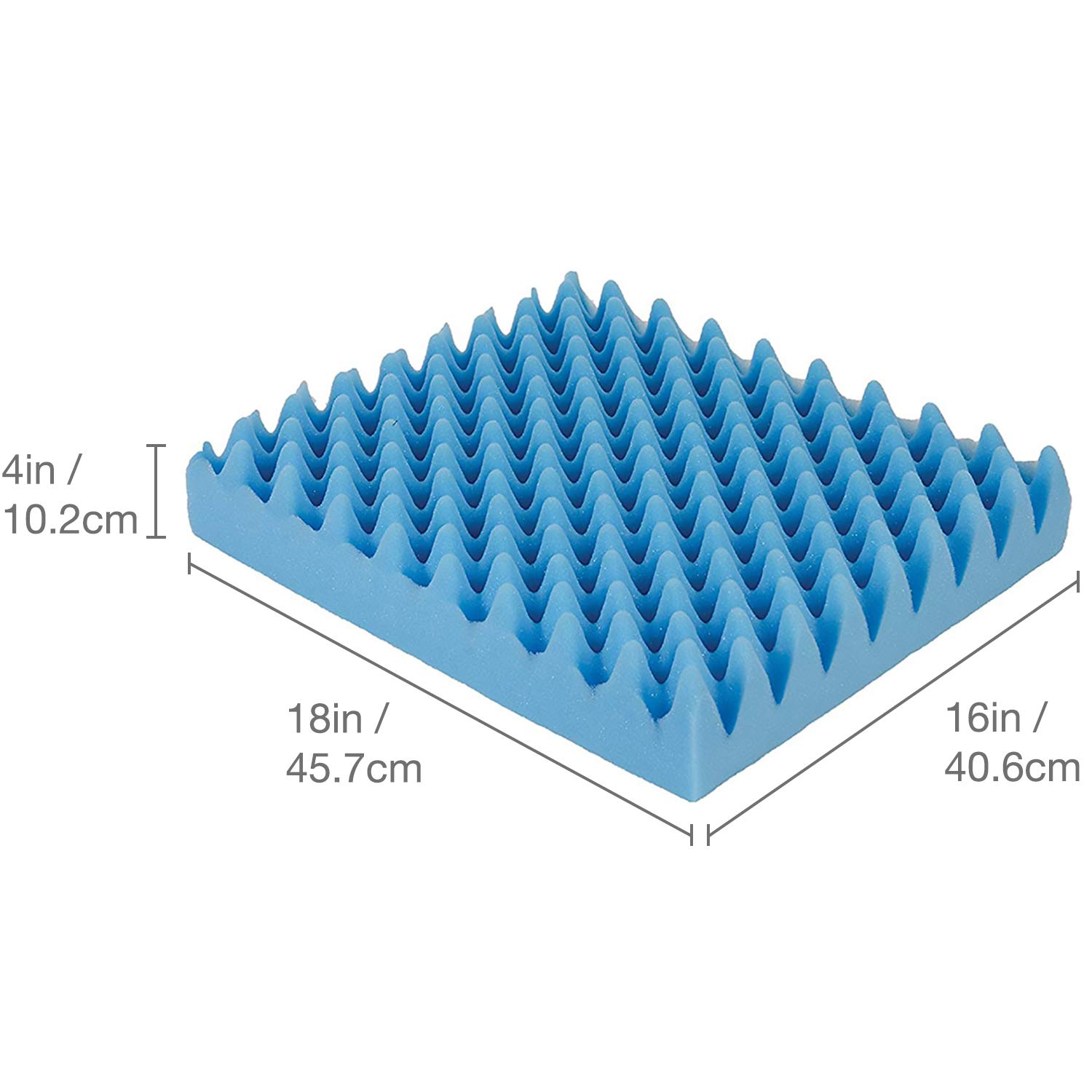 DMI Foam Waffle Cushion For Chair, Egg Crate Cushion Foam Seat Pad, Seat Cushion for Car, Office Chair or Wheelchair Cushion to Relieve Back, Tail Bone Pain, Sciatica, 18x16x4, Car Seat Cushion