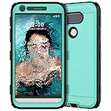 CinoCase LG G5 Case, Heavy Duty Rugged Armor Protective Case Hybrid TPU Bumper Shockproof Case with Brushed Metal Texture Hard PC Back for LG G5 (2016) Mint