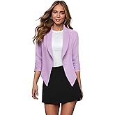 Hybrid & Company Lightweight Open Front Cardigan Classic Ruched Sleeve Work Office Blazer Suit Jackets