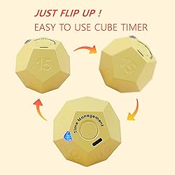 CreaViva Cube Pomodoro Timer, Rechargeable Small