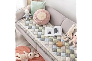 Yoovat Funny Couch Cover Magic Sofa Cover Garden Cotton Protective Couch Cover Plaid Cream-Coloured Large Plaid Square Pet Mat Bed Couch Cover (Oblique Lattice Grey,50x50 cm/19.7x19.67 in)