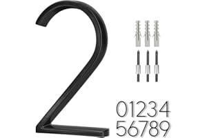 BVNUD 6 Inch Stainless Steel Floating House Number, Metal Modern House Numbers, for Outdoor Mailbox Yard Home Wall DoorGarage Gate with Nail Kit, Coated Black, 911 Visibility Signage