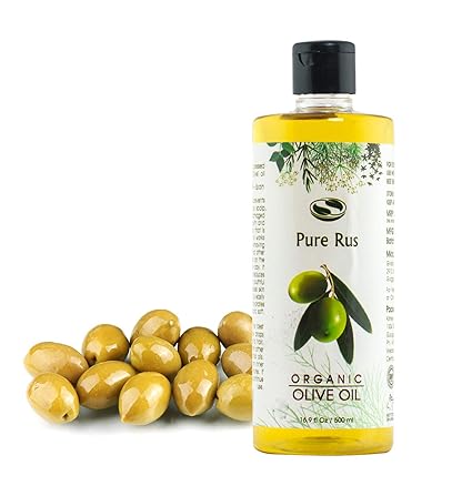 Pure Rus Cold Pressed Organic Olive Oil for Hair and Skin, 500ml