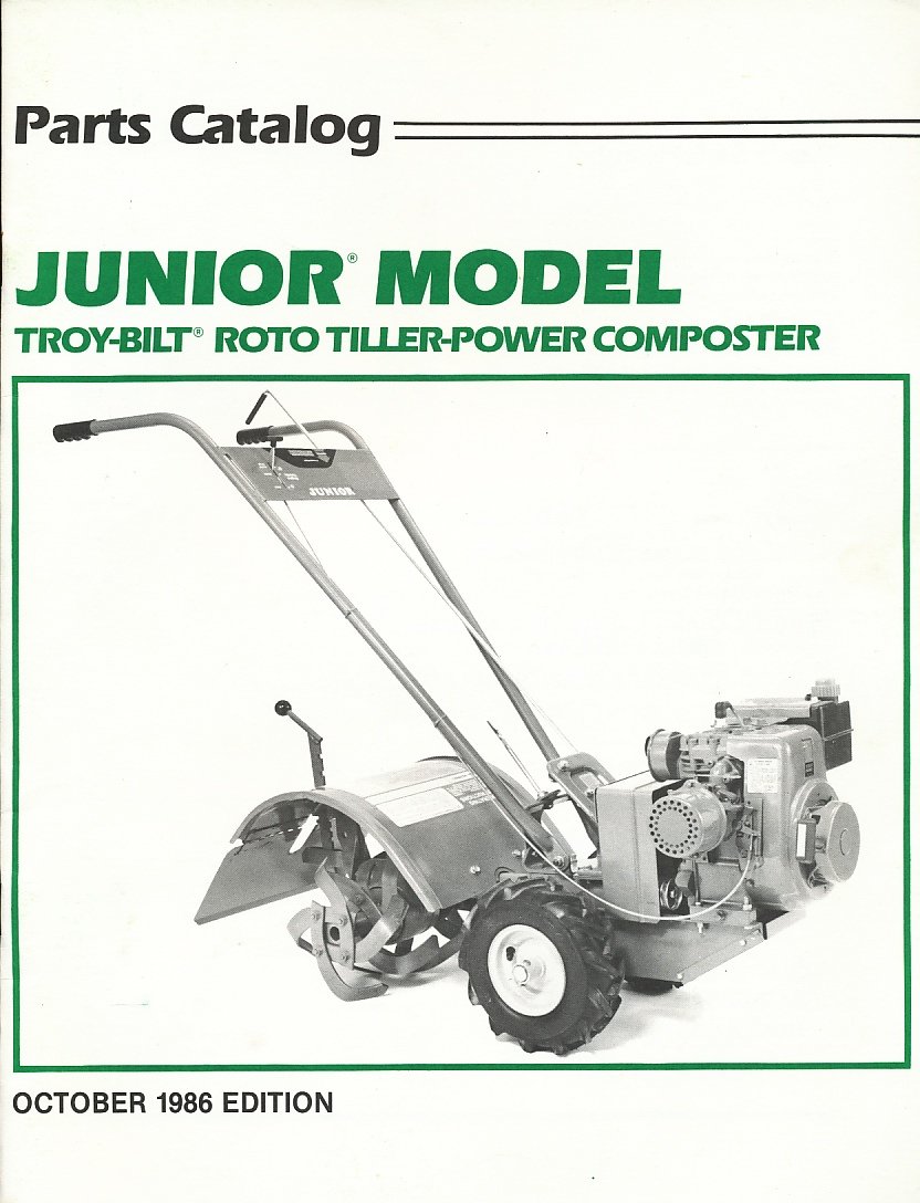 Troy-Bilt Junior Roto Tiller-Power Composter Parts Catalog Paperback – 1986