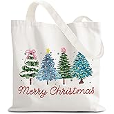 URLLUAE Pink Christmas Tree Tote Bag