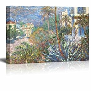Villas at Bordighera by Claude Monet - Canvas Print Wall Art Famous Oil Painting Reproduction - 12" x 18"