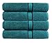 Cotton Craft Ultra Soft 4 Pack Oversized Extra Large Bath Towels 30x54 Teal Weighs 22 Ounces - 100% Pure Ringspun Cotton - Luxurious Rayon Trim - Ideal for Everyday use - Easy Care Machine wash