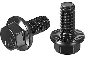 uxcell 15Pcs 1/4-20 x 1/2" Flanged Hex Head Bolts, 304 Stainless Steel Flange Hexagon Screws, Flange Hex Drive Screws 5.8 Gra