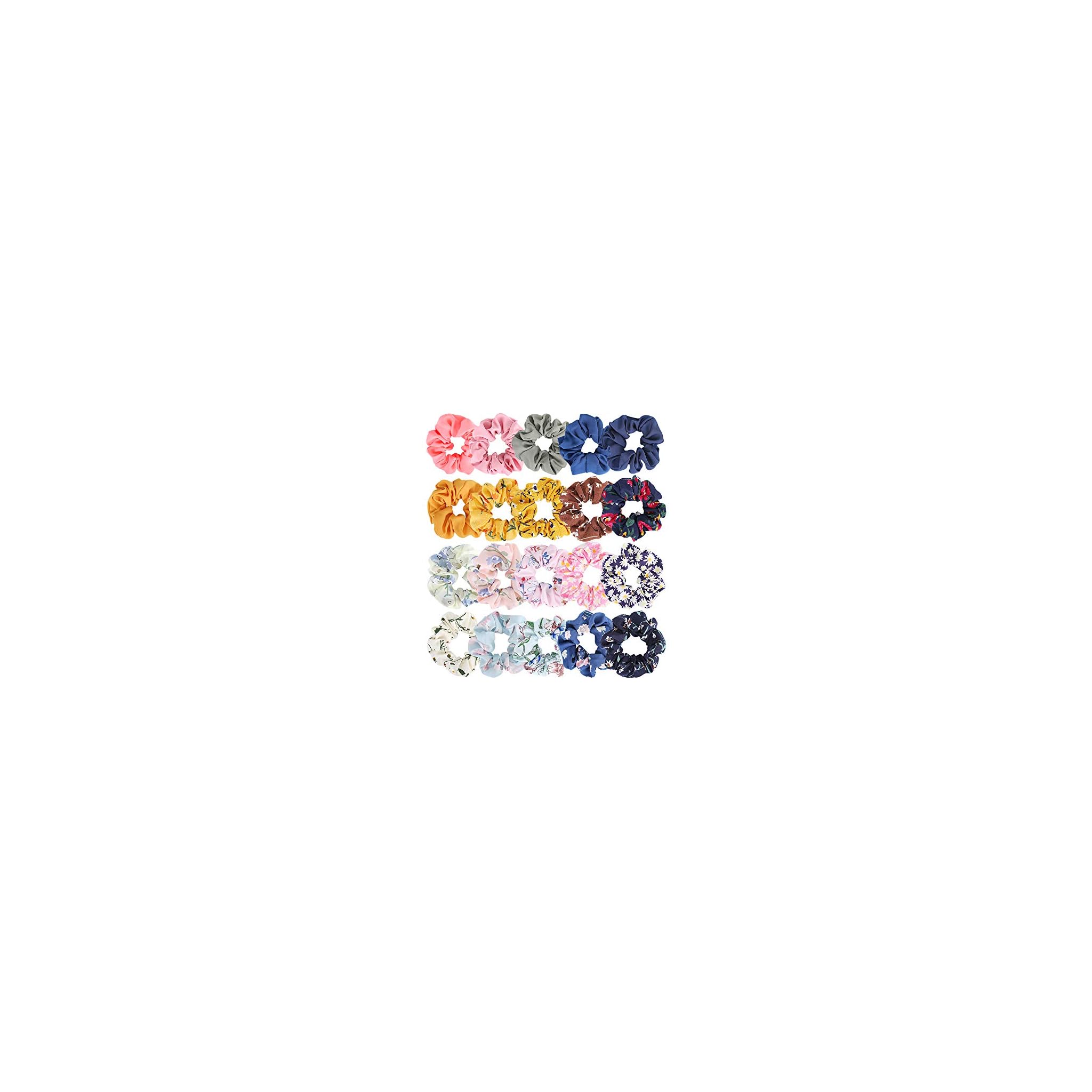 🥇 MOSOTECH Scrunchies Gasa Elástico, 20pcs Coleteros de Tela Coloridas