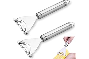 REDNOW 2Pcs Magic Corn Peeler, Corn Stripper Corn Cob Stripper Tool,304 Stainless Steel Corn Thresher with Ergonomic Handle