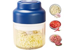 Electric Chopper, Rechargeable Mini Food Chopper with USB Cable, One Touch Operation, for Chopping Garlic, Onion, Chili and V