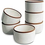 Mora Ceramic Ramekins - 8oz, Set of 6 - Small Oven Safe Baking Dishes/Cups - For Personal Pudding, Creme Brulee, Souffle, Ser