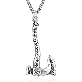Palpitate Viking Axe Necklace Norse Rune Pendant Nordic Amulet Sterling Silver Hatchet Jewelry Gift for Men Women