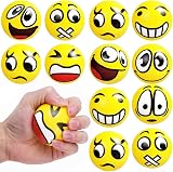 Ainiv 12PCS Funny Face Squeeze Stress Balls PU Large 6.3cm Hand Exercise Fidget view 9