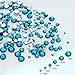 LolliBeads Resin Crystal Round Nail Art Mixed Flat Backs Acrylic Rhinestones Gems,Mix Size 1.5-5 mm, Color Turquoise Blue (1200Pcs)