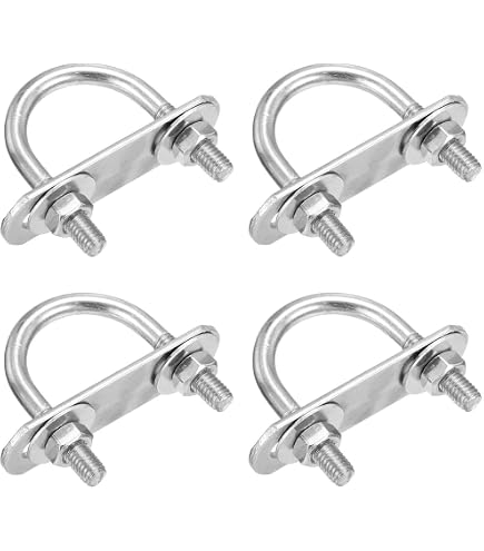 2 Sets M6 U-Bolt, 1 Wide U Bolt with Washers and Nuts, Heavy Duty Galvanized Carbon Steel Round U Bolts for Trailers, Boats, Replacement Parts and 2 Sets M6 U-Bolt, 1 Wide U Bolt with Washers and Nuts, Heavy Duty Galvanized Carbon Steel Round U Bolts for Trailers, Boats, Replacement Parts and